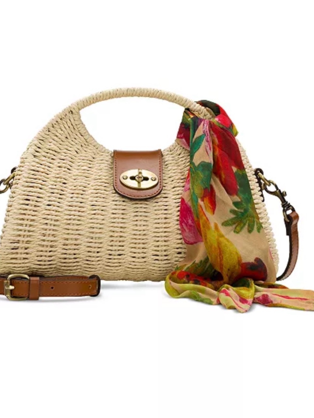 Patricia Nash Woven Straw Shoulder Bag, light beige straw crossbody